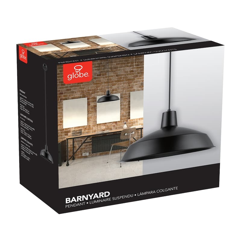 Barnyard 1-Light Industrial Warehouse Matte Black Pendant