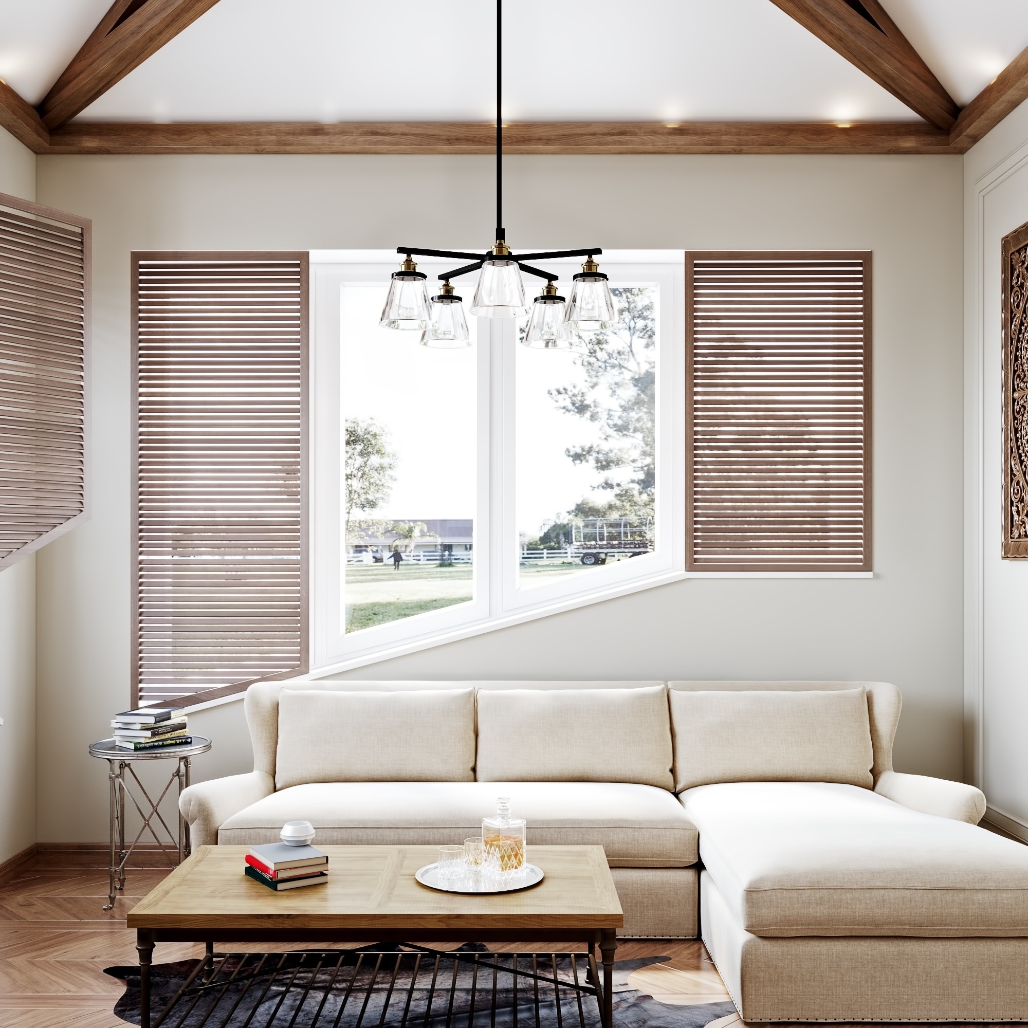 Shae 5-Light Oil Rubbed Bronze & Brass Vintage Edison Chandelier - Chandeliers For Bedrooms by Overstock.com