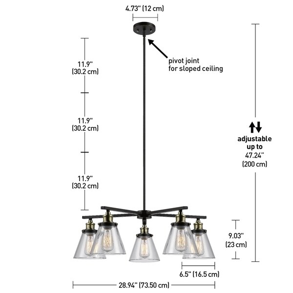 Jackson 5-Light Oil Rubbed Bronze & Antique Brass Chandelier