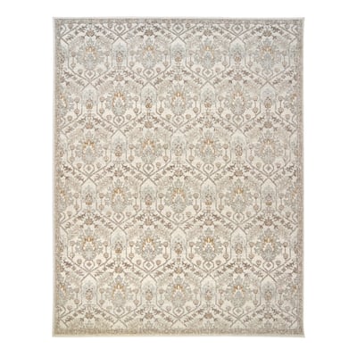 Gertmenian Scanda Marlowe Transitional Floral Narrow Border Ivory/Beige Area Rug - 7'10 x 10'