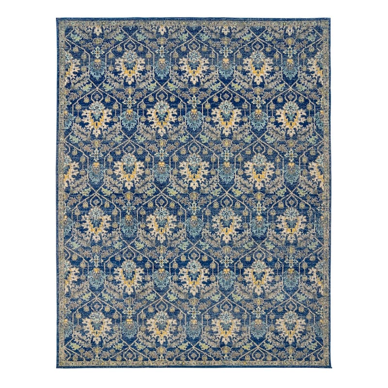 Gertmenian Scanda Marlowe Transitional Blue Floral Area Rug - 5' 3" x 7'