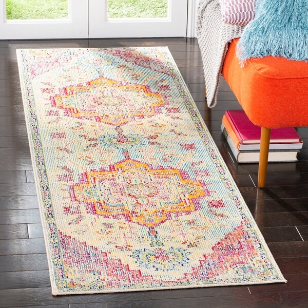 Shop Safavieh Crystal Vintage Light Blue Fuchsia Rug 2 2