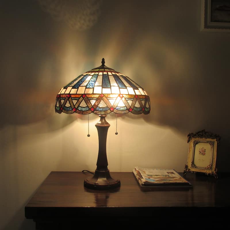 Tiffany Style 2-light Dark Bronze Table Lamp