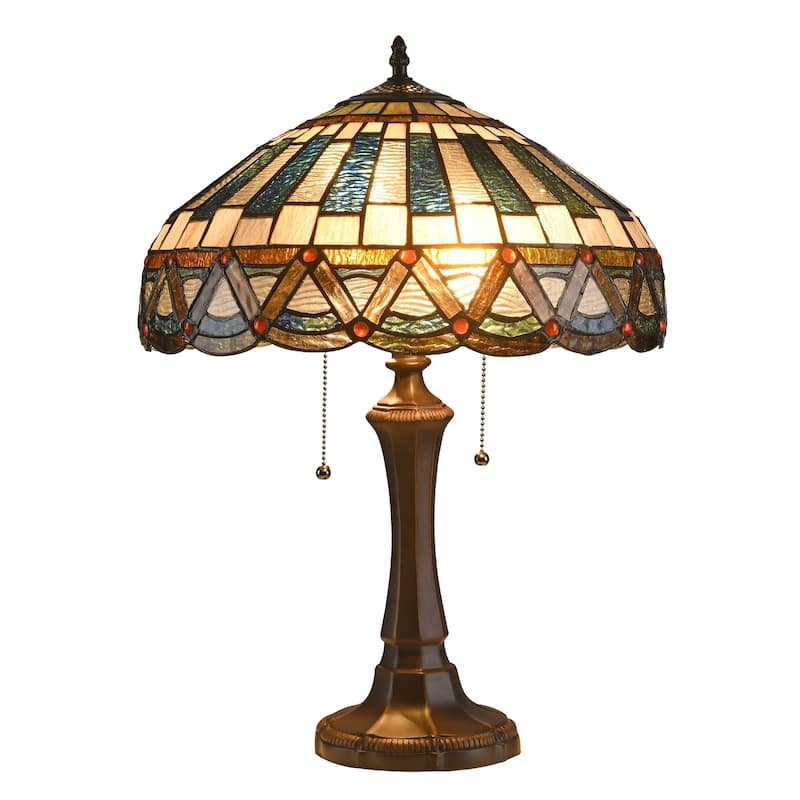 Tiffany Style 2-light Dark Bronze Table Lamp