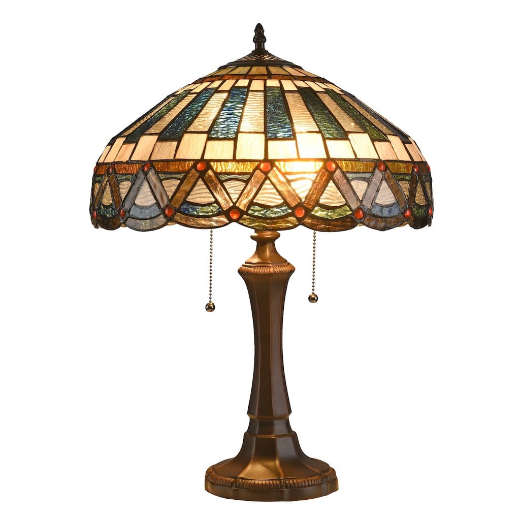 Tiffany Style 2-light Dark Bronze Table Lamp