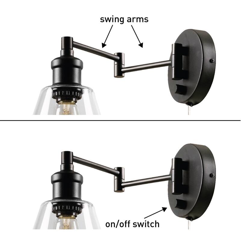 Carbon Loft 1-light Dark Bronze Plug-In or Hardwire Wall Sconce