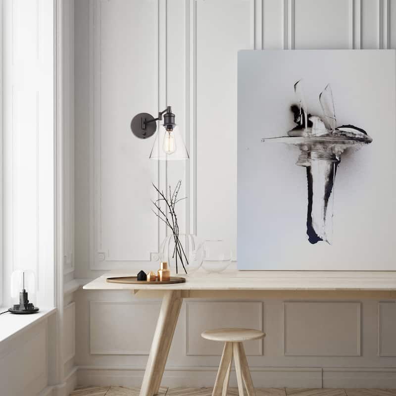 Carbon Loft 1-light Dark Bronze Plug-In or Hardwire Wall Sconce