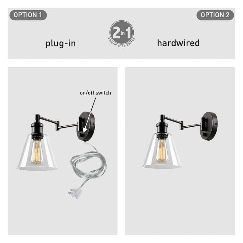 Carbon Loft 1-light Dark Bronze Plug-In or Hardwire Wall Sconce