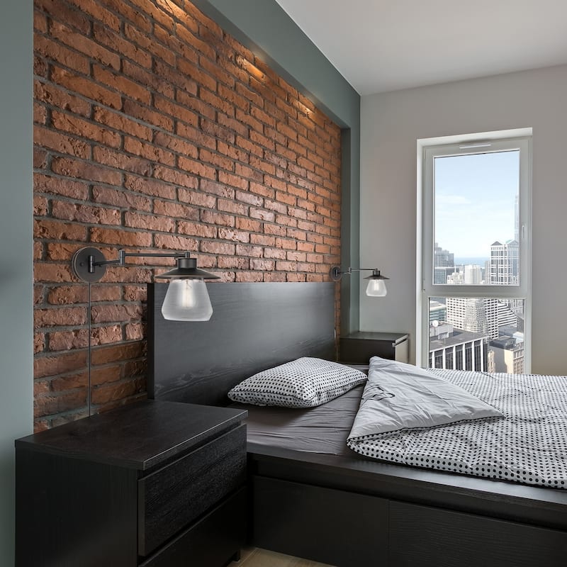 Carbon Loft 1-light Dark Bronze Plug-In or Hardwire Wall Sconce - Bell Shape