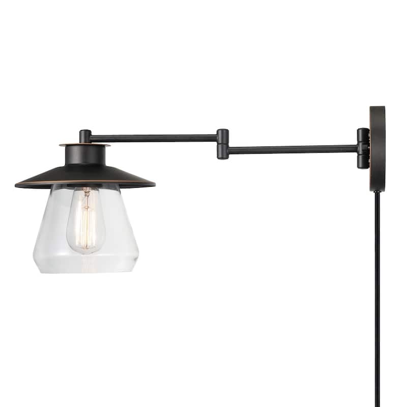 Carbon Loft 1-light Dark Bronze Plug-In or Hardwire Wall Sconce
