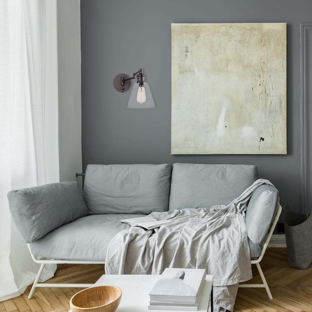 Carbon Loft 1-light Dark Bronze Plug-In or Hardwire Wall Sconce