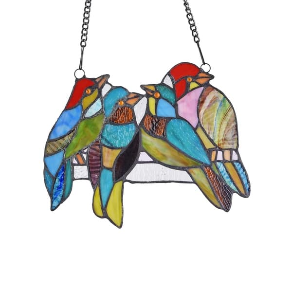 Chloe Tiffany Style Bird Design Stained Glass Window Panel Suncatcher Overstock 2270