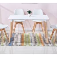 Best Master Furniture Mid Century White Dining Table