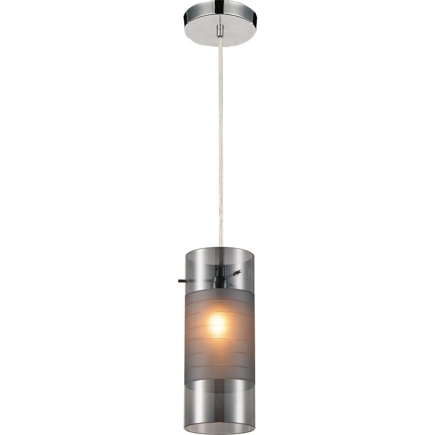 Porch & Den King Arthur Transparent Smoke Finish 1-light Chandelier - Chandeliers For Bedrooms by Overstock.com