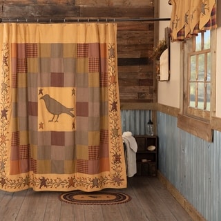 Shop Red Primitive Bath Vhc Heritage Farms Crow Shower Curtain Rod