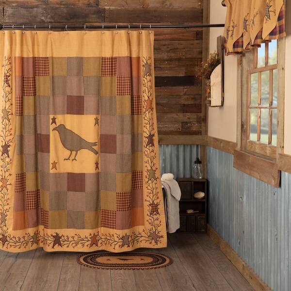 Shop Red Primitive Bath Vhc Heritage Farms Crow Shower Curtain Rod