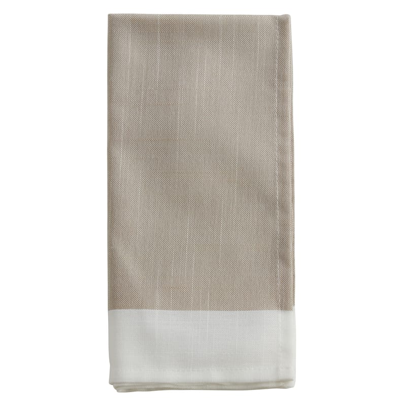 Banded Border Dinner Napkins (Set of 12) - Natural - Set of 12