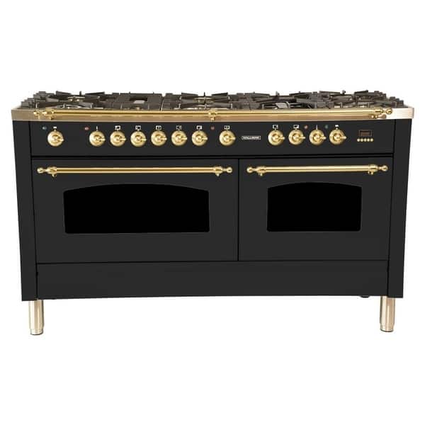 HALLMAN 60" Dual Fuel Italian Range, LP Gas BSTrim in Matte Graphite