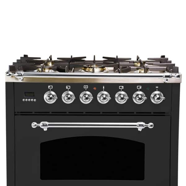 Shop Hallman 30 Italian Gas Range Lp Gas Chrome Trim In Matte