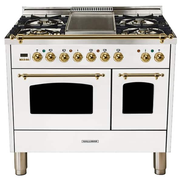 Hallman 40inch White Dualfuel Italian Range Overstock 22889029
