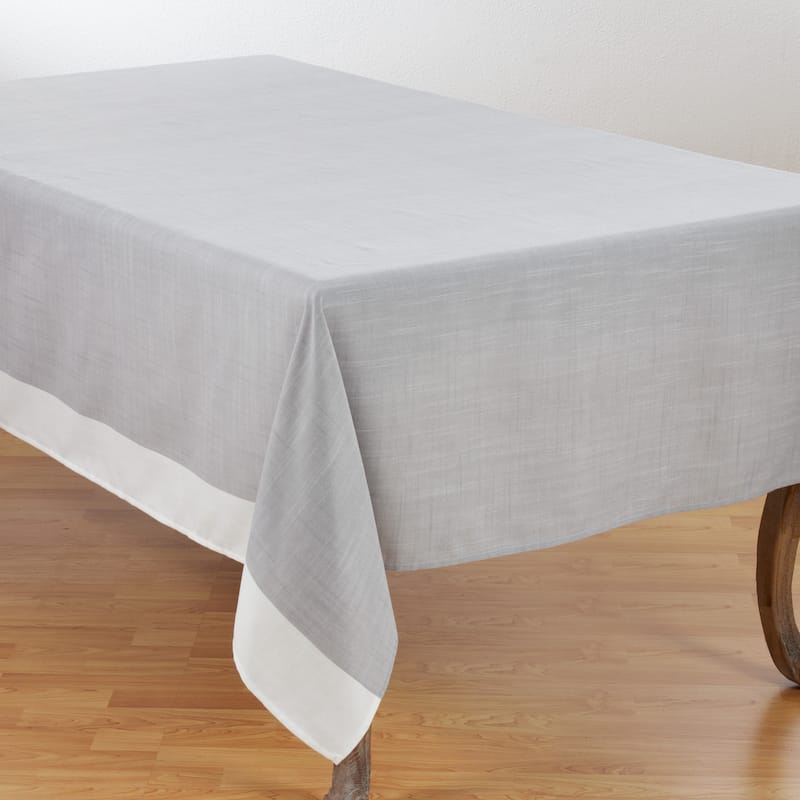 Poly Tablecloth With Banded Border - 67 x 180 - Grey