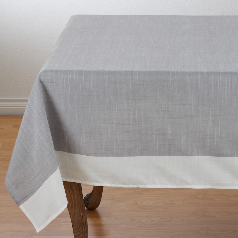 Poly Tablecloth With Banded Border - 67 x 67 - Grey