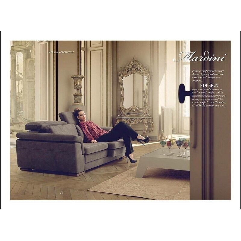 Mardini Italian Design Mid Century Modern Premium Quality Grey Sofa