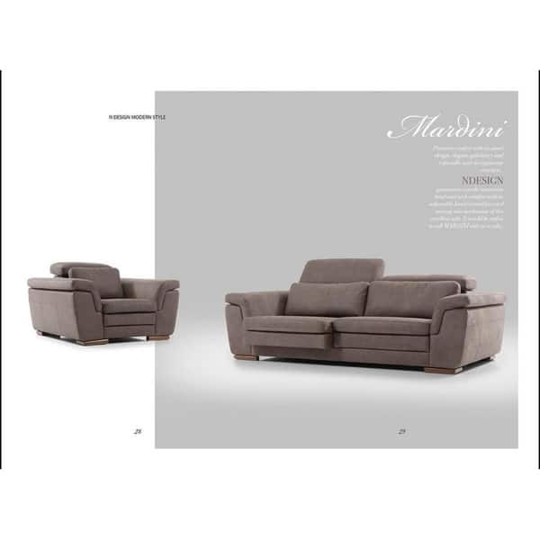 Mardini Italian Design Grey Sofa - Overstock - 22889373