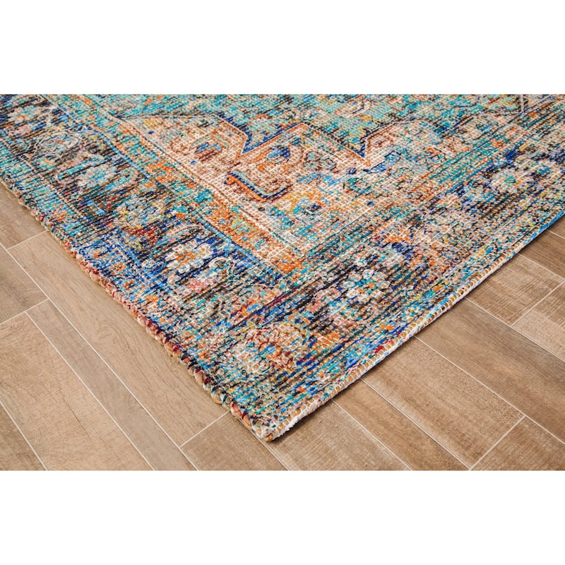 Jani Hara Distressed Blue Jute-blend Rug