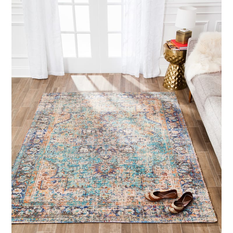 Jani Hara Distressed Blue Jute-blend Rug