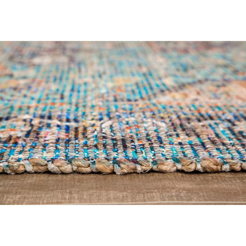 Jani Hara Distressed Blue Jute-blend Rug