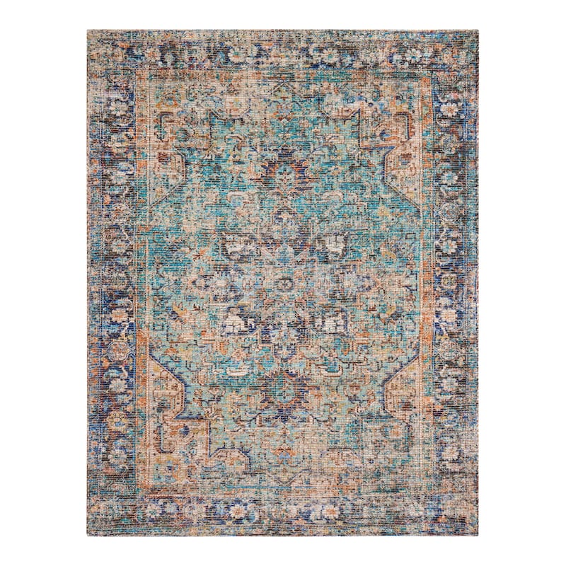 Jani Hara Distressed Blue Jute-blend Rug