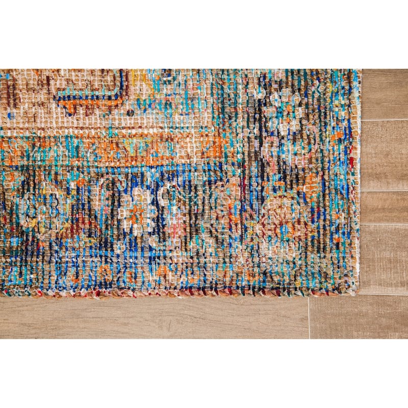 Jani Hara Distressed Blue Jute-blend Rug