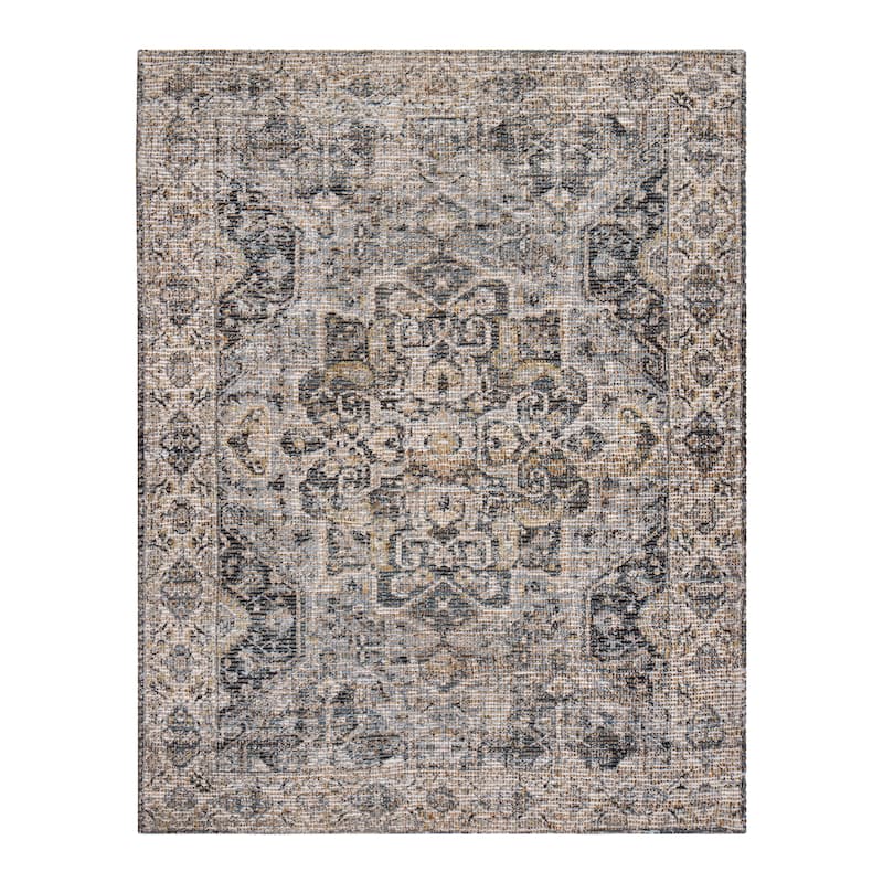 Jani Zora Distressed Grey Jute-blend Rug