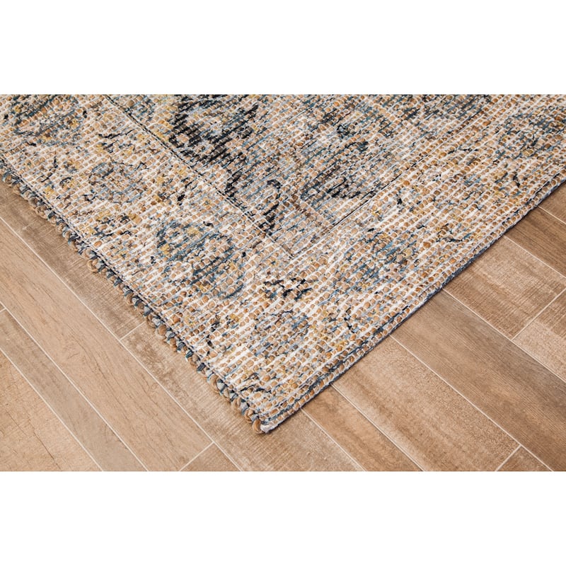 Jani Zora Distressed Grey Jute-blend Rug