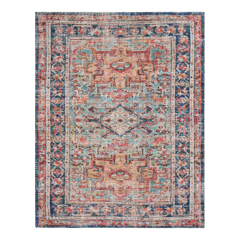 Jani Calo Distressed Red Jute-blend Rug