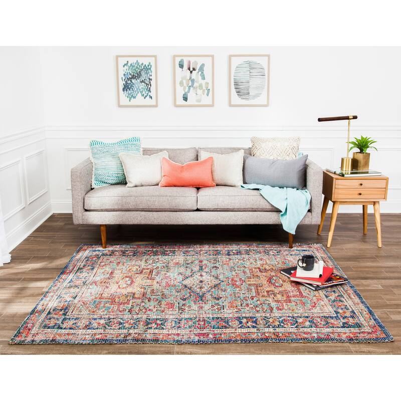Jani Calo Distressed Red Jute-blend Rug