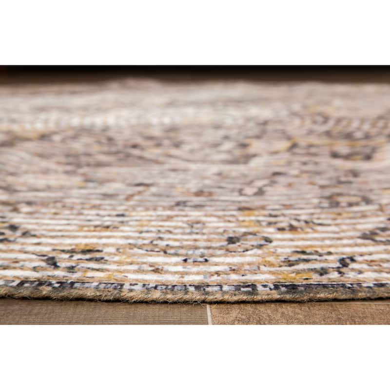 Jani Zora Distressed Grey Jute-blend Rug