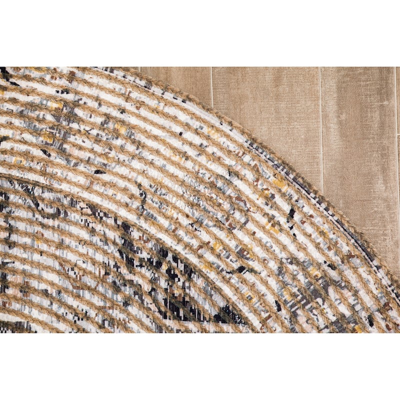 Jani Zora Distressed Grey Jute-blend Rug