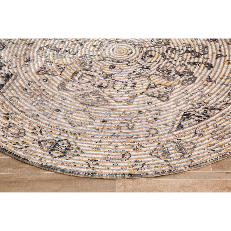 Jani Zora Distressed Grey Jute-blend Rug