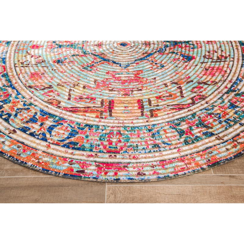 Jani Calo Distressed Red Jute-blend Rug