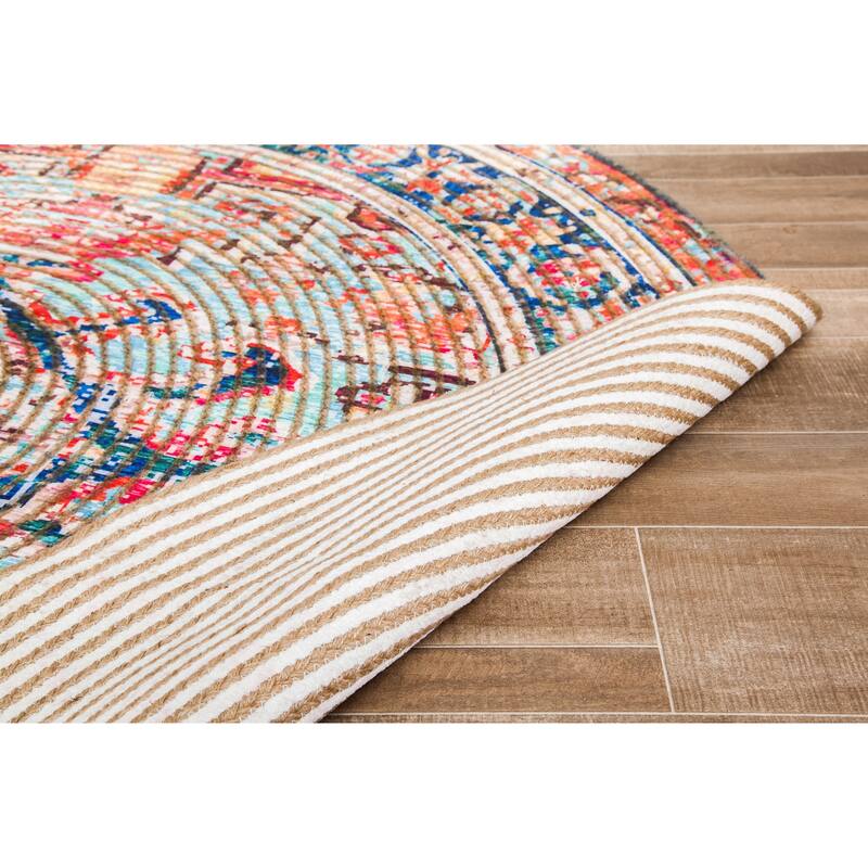 Jani Calo Distressed Red Jute-blend Rug
