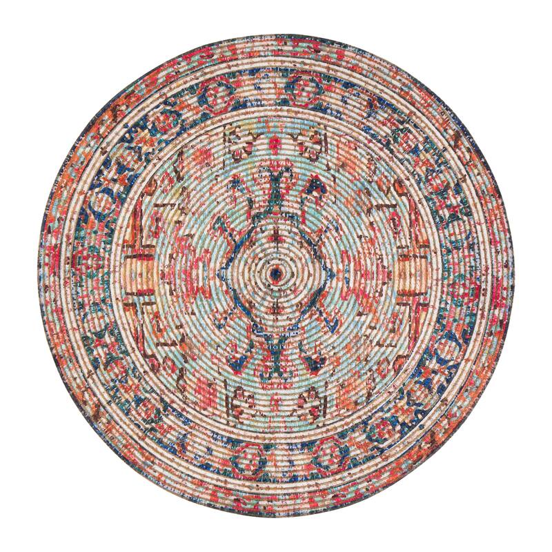 Jani Calo Distressed Red Jute-blend Rug