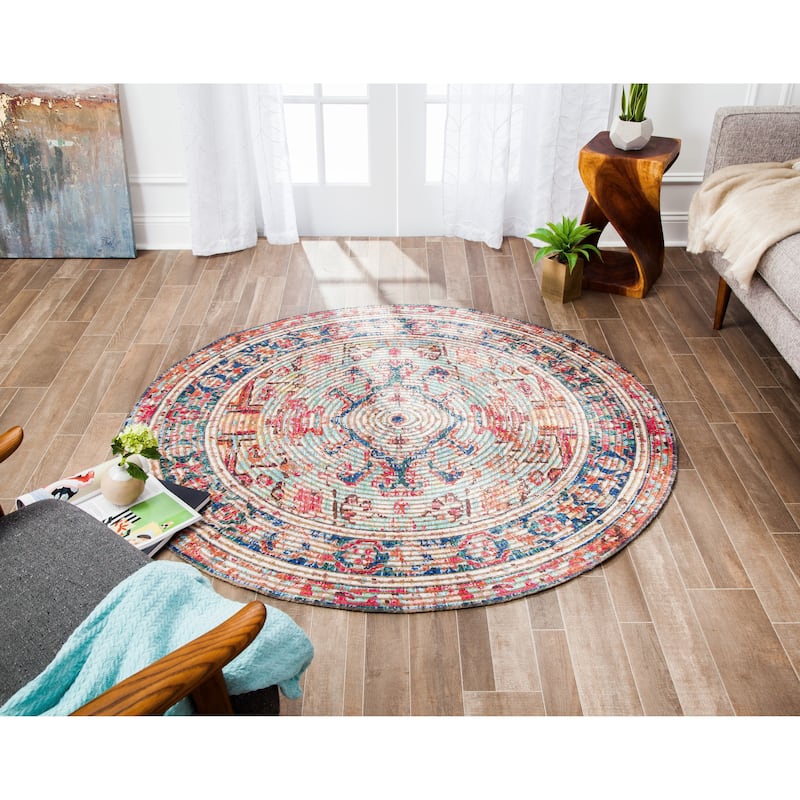 Jani Calo Distressed Red Jute-blend Rug