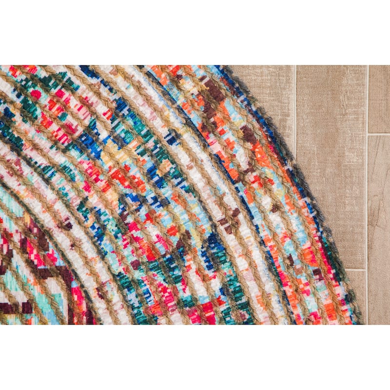 Jani Calo Distressed Red Jute-blend Rug