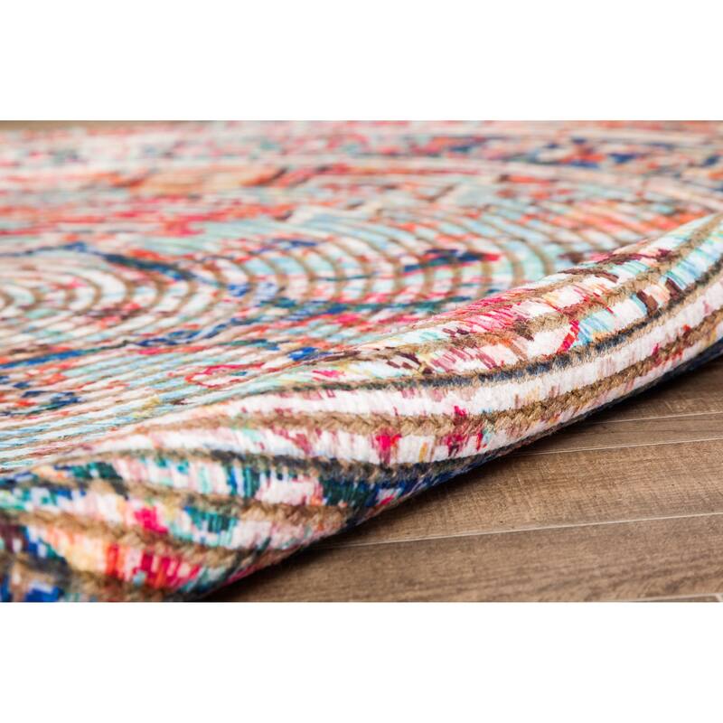 Jani Calo Distressed Red Jute-blend Rug