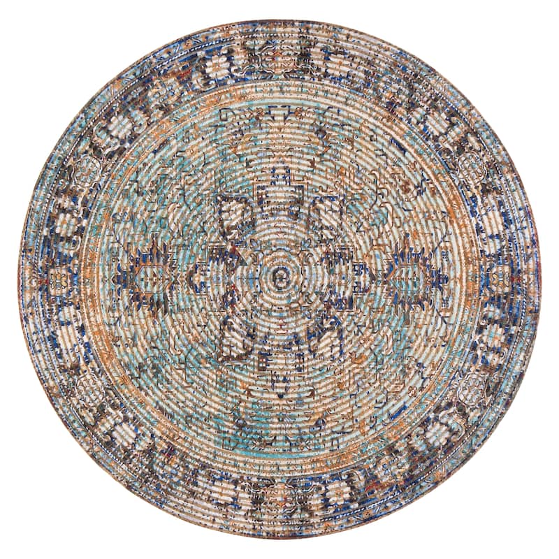 Jani Hara Distressed Blue Jute-blend Rug