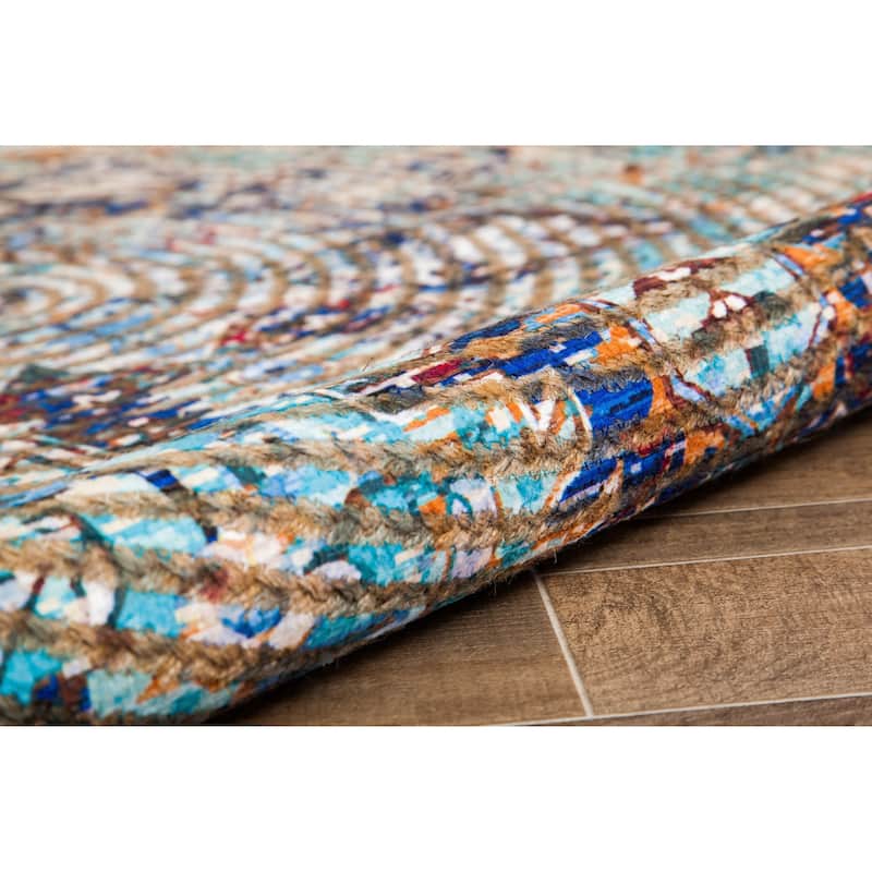 Jani Hara Distressed Blue Jute-blend Rug