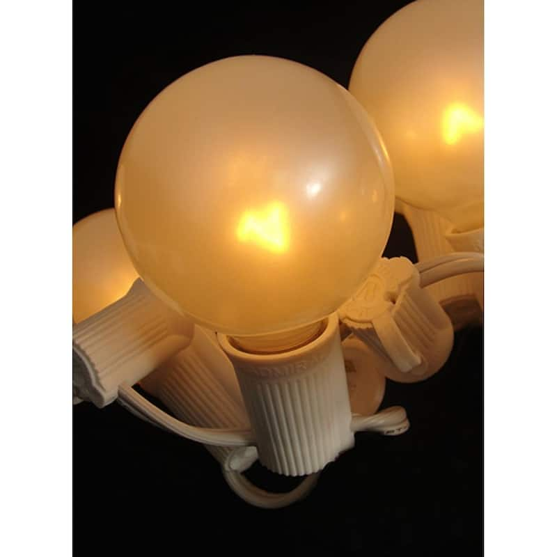 Pack of 10 Pearl White G50 Globe Replacement Christmas Light Bulbs