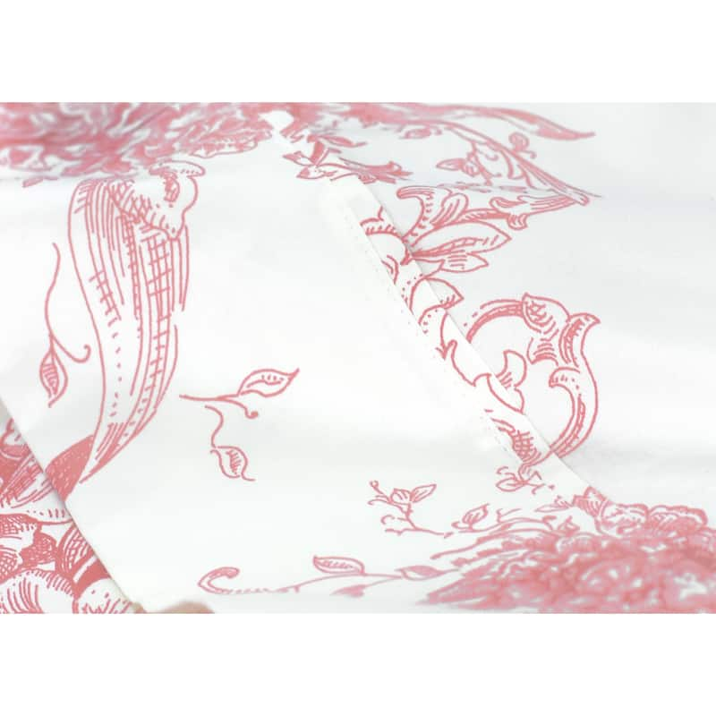 Printed Cotton 400-TC Mauve Toile Bedsheet Set